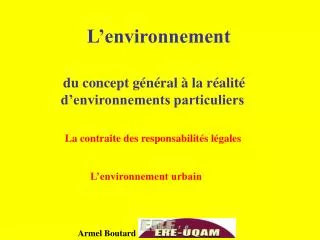 l environnement