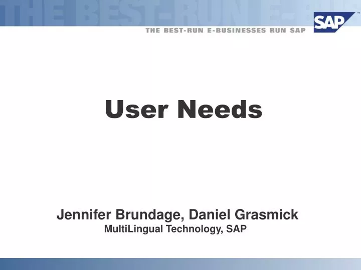user needs