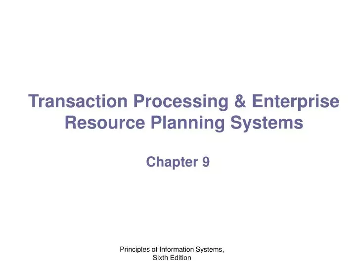 transaction processing enterprise resource planning systems