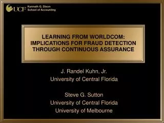 LEARNING FROM WORLDCOM: IMPLICATIONS FOR FRAUD DETECTION THROUGH CONTINUOUS ASSURANCE