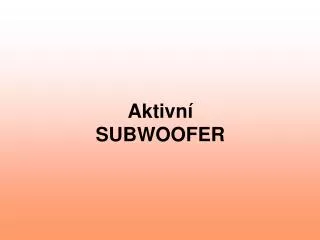 aktivn subwoofer