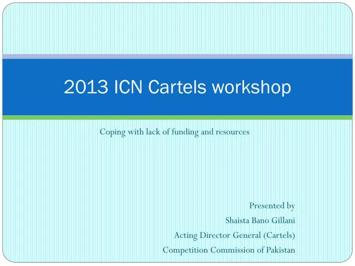 2013 icn cartels workshop