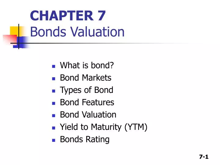 chapter 7 bonds valuation