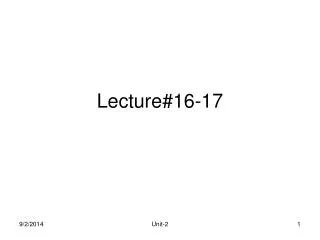 Lecture#16-17