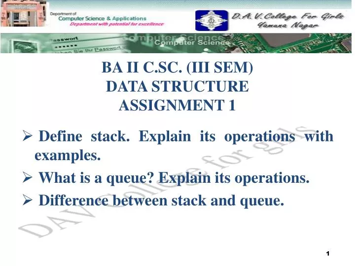 ba ii c sc iii sem data structure assignment 1