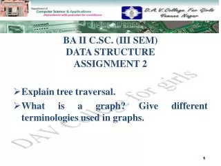 BA II C.SC. (III SEM) DATA STRUCTURE ASSIGNMENT 2