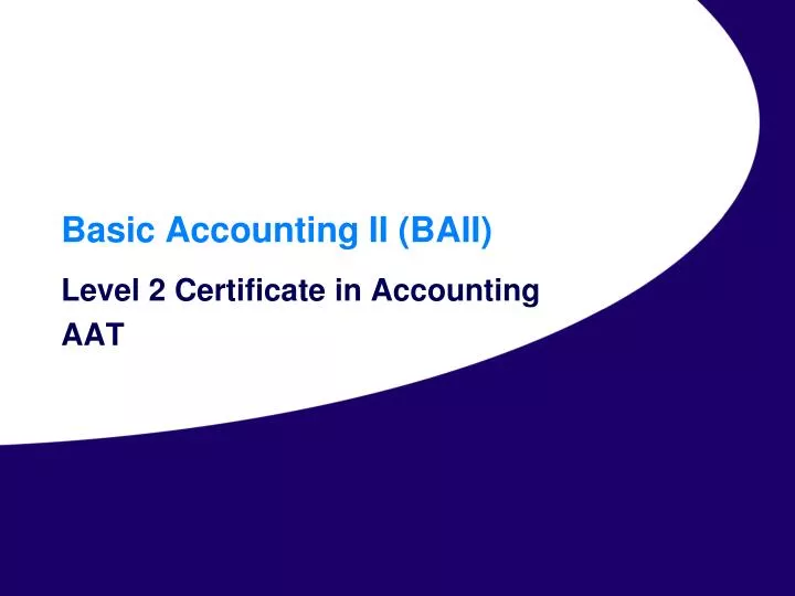 basic accounting ii baii