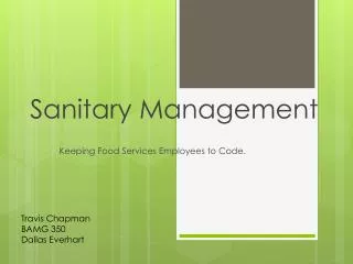 Sanitary Management