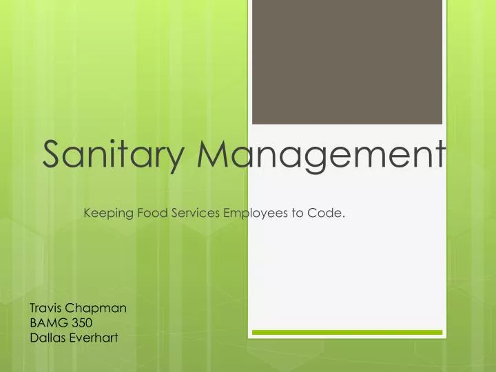 sanitary management