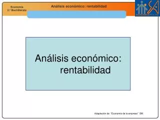 an lisis econ mico rentabilidad