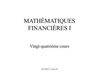 math matiques financi res i