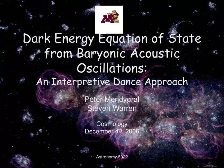 dark energy equation of state from baryonic acoustic oscillations an interpretive dance approach