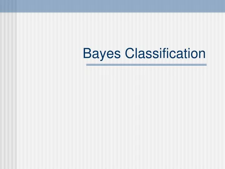 bayes classification