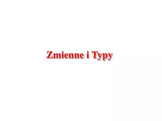 zmienne i typy