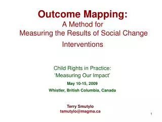 Outcome Mapping: A Method for Measuring the Results of Social Change Interventions