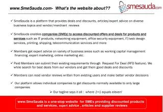 SmeSauda- What's the website about??