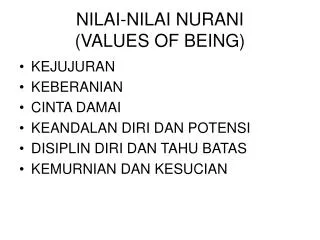 nilai nilai nurani values of being