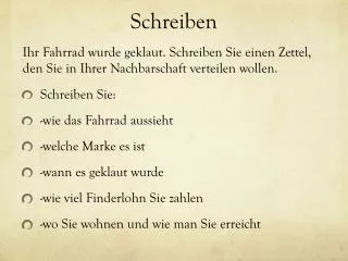schreiben