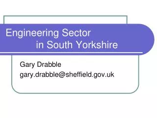 Engineering Sector in South Yorkshire