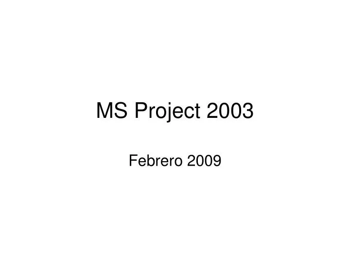 ms project 2003