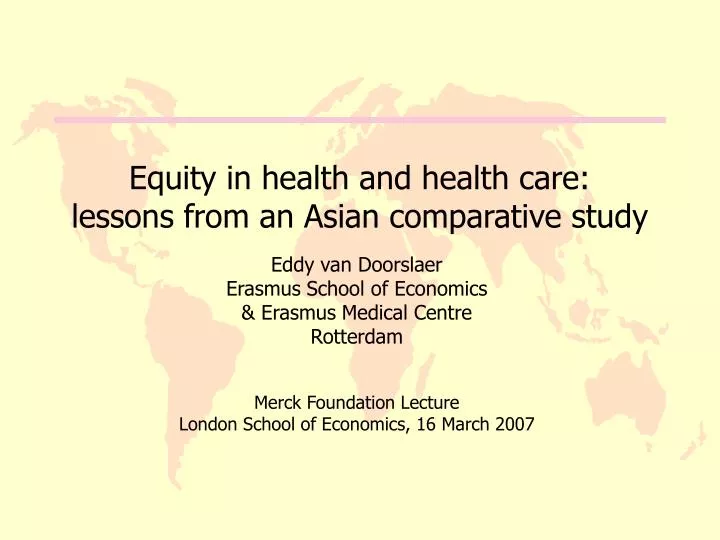 equity in health and health care lessons from an asian comparative study