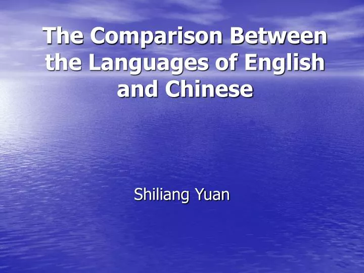 the comparison between the languages of english and chinese