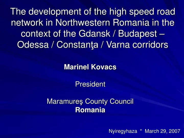 marinel kovacs president maramure county council romania