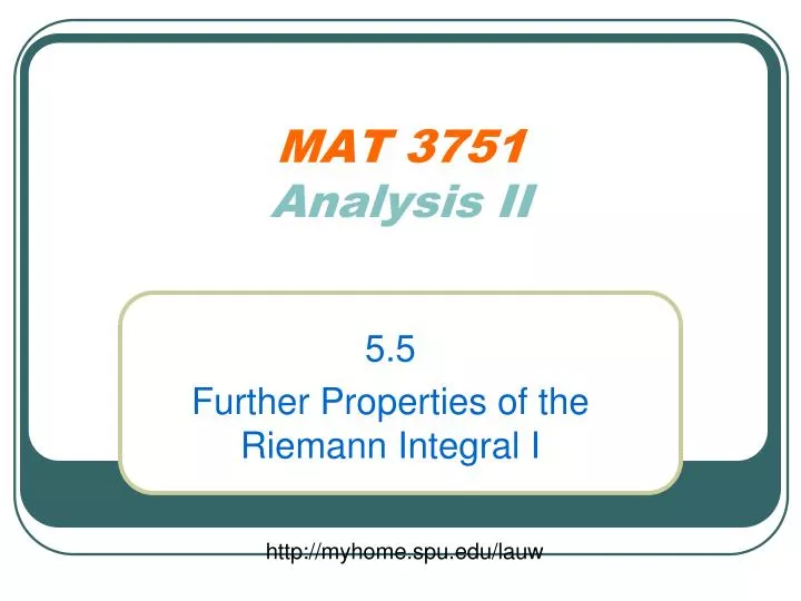 mat 3751 analysis ii