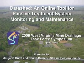 Datashed: An Online Tool for Passive Treatment System Monitoring and Maintenance
