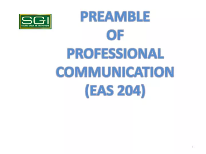 preamble of professional communication eas 204