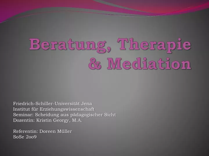 beratung therapie mediation