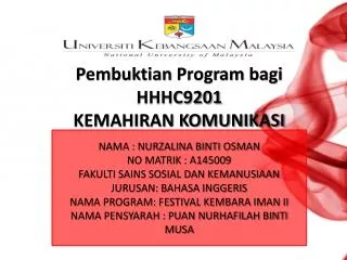 pembuktian program bagi hhhc9201 kemahiran komunikasi