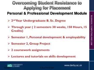 Personal &amp; Professional Development Module