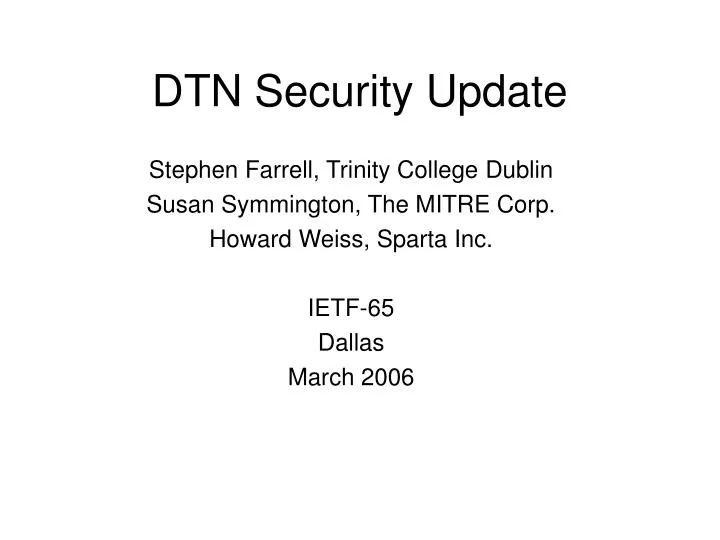 dtn security update