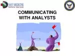 COMMUNICATING WITH ANALYSTS - slide 1