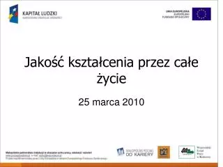 Jakość kształcenia przez całe życie