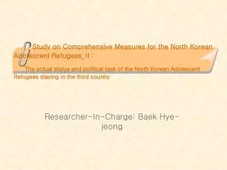 Researcher-In-Charge: Baek Hye-jeong