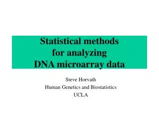 Statistical methods for analyzing DNA microarray data