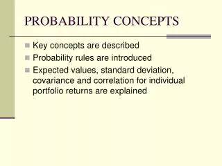 PROBABILITY CONCEPTS