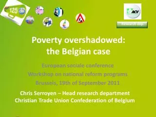 Poverty overshadowed : the Belgian case