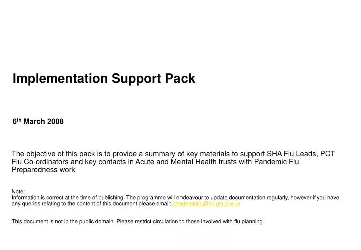 implementation support pack