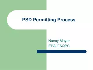 PSD Permitting Process