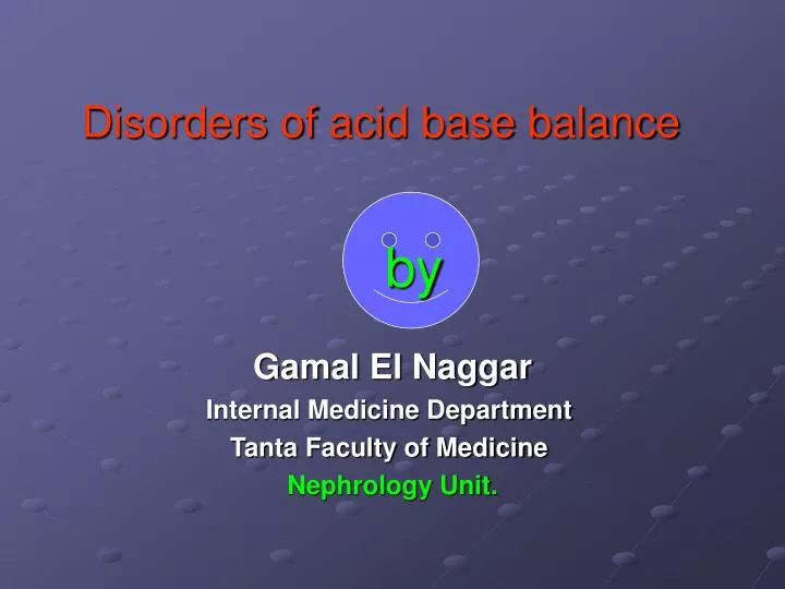 disorders of acid base balance