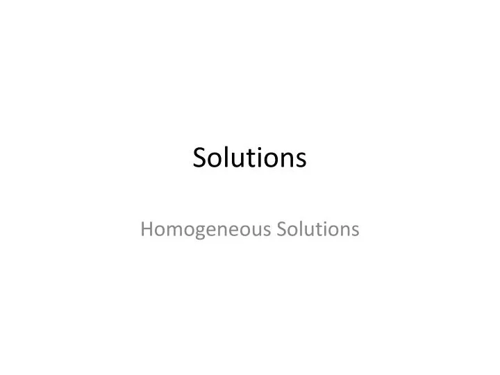 solutions