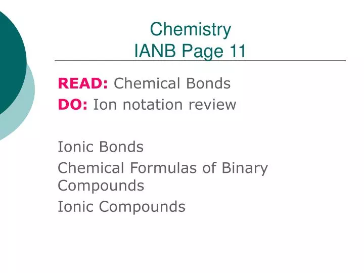 chemistry ianb page 11