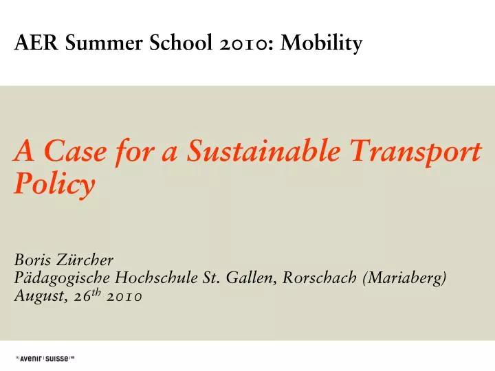 aer summer school 2010 mobility