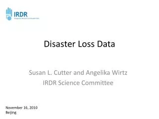 Disaster Loss Data