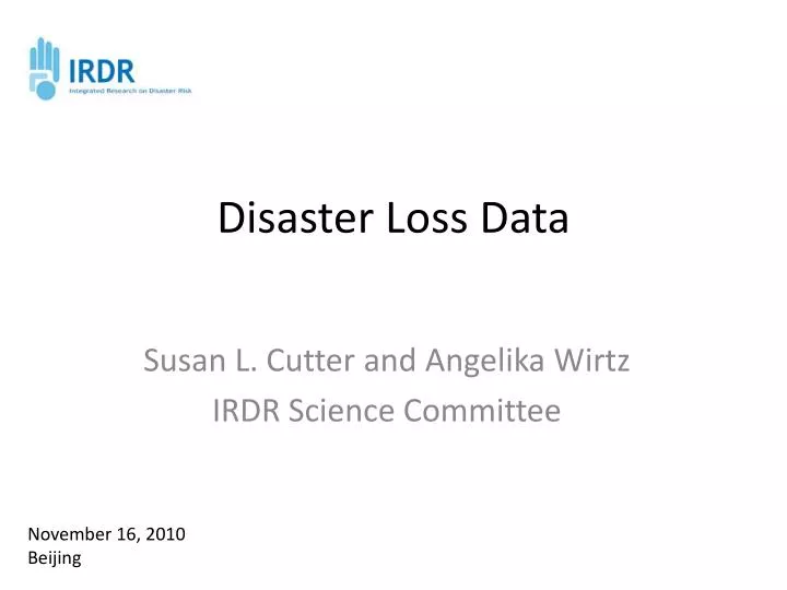 disaster loss data