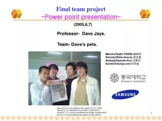 Final team project -Power point presentation-