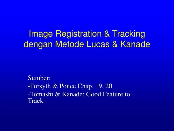 image registration tracking dengan metode lucas kanade